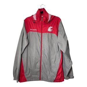 WSU Washington State University Cougars Windbreaker Jacket Mens Small Hooded